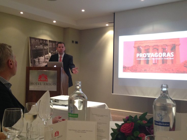 Présentation du Laboratoire lors de la première rencontre de réseautage, le 23 février 2016 à l'hôtel Amigo à Bruxelles.